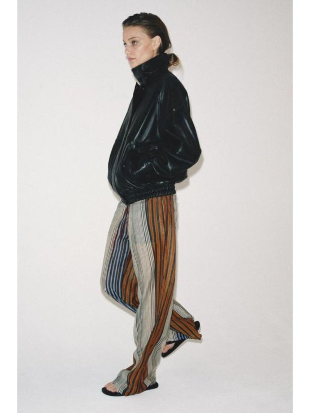 ZARA ZW COLLECTION STRIPED PAJAMA PANTS - Picture 5 of 7